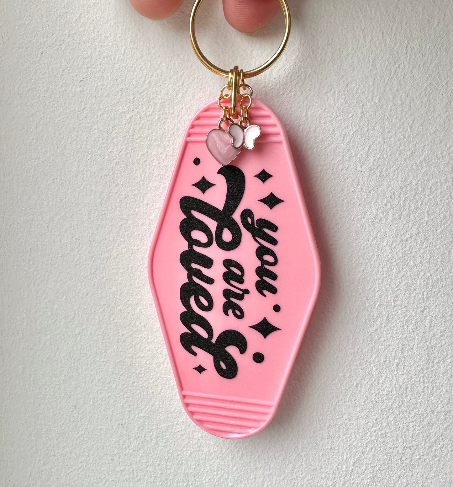 You are loved, Pink Keychain