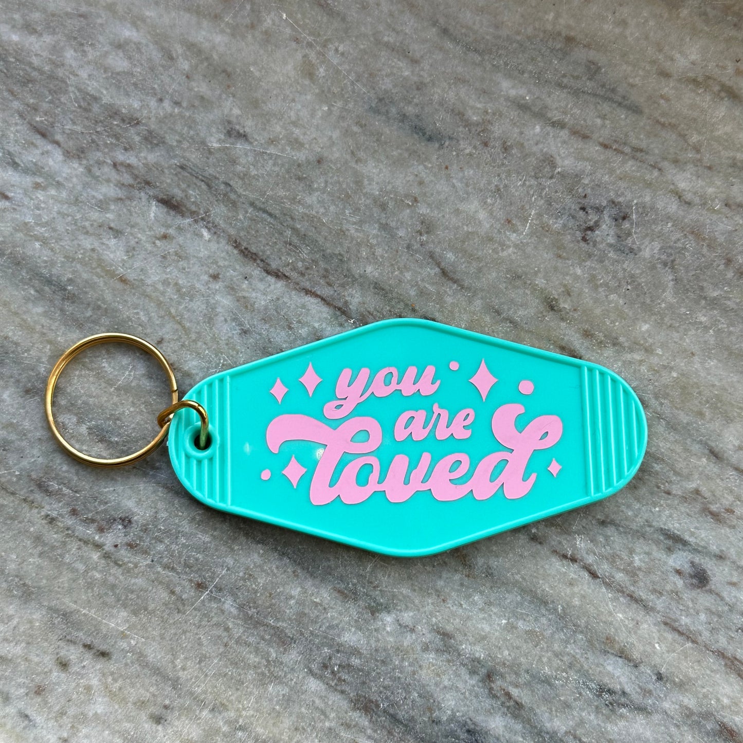 You are loved Teal/Turquoise Keychain