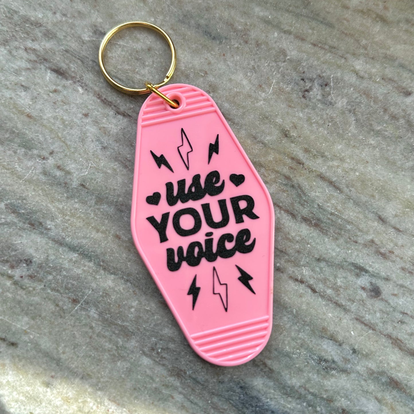 Use Your Voice, Pink Keychain