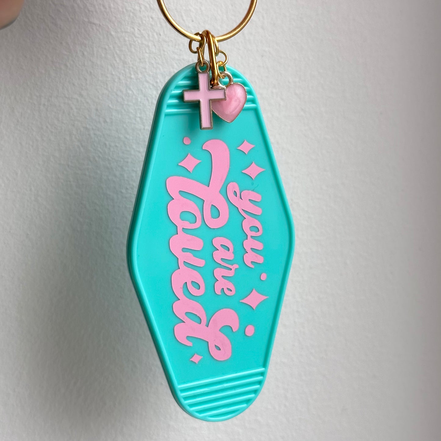 You are loved Teal/Turquoise Keychain