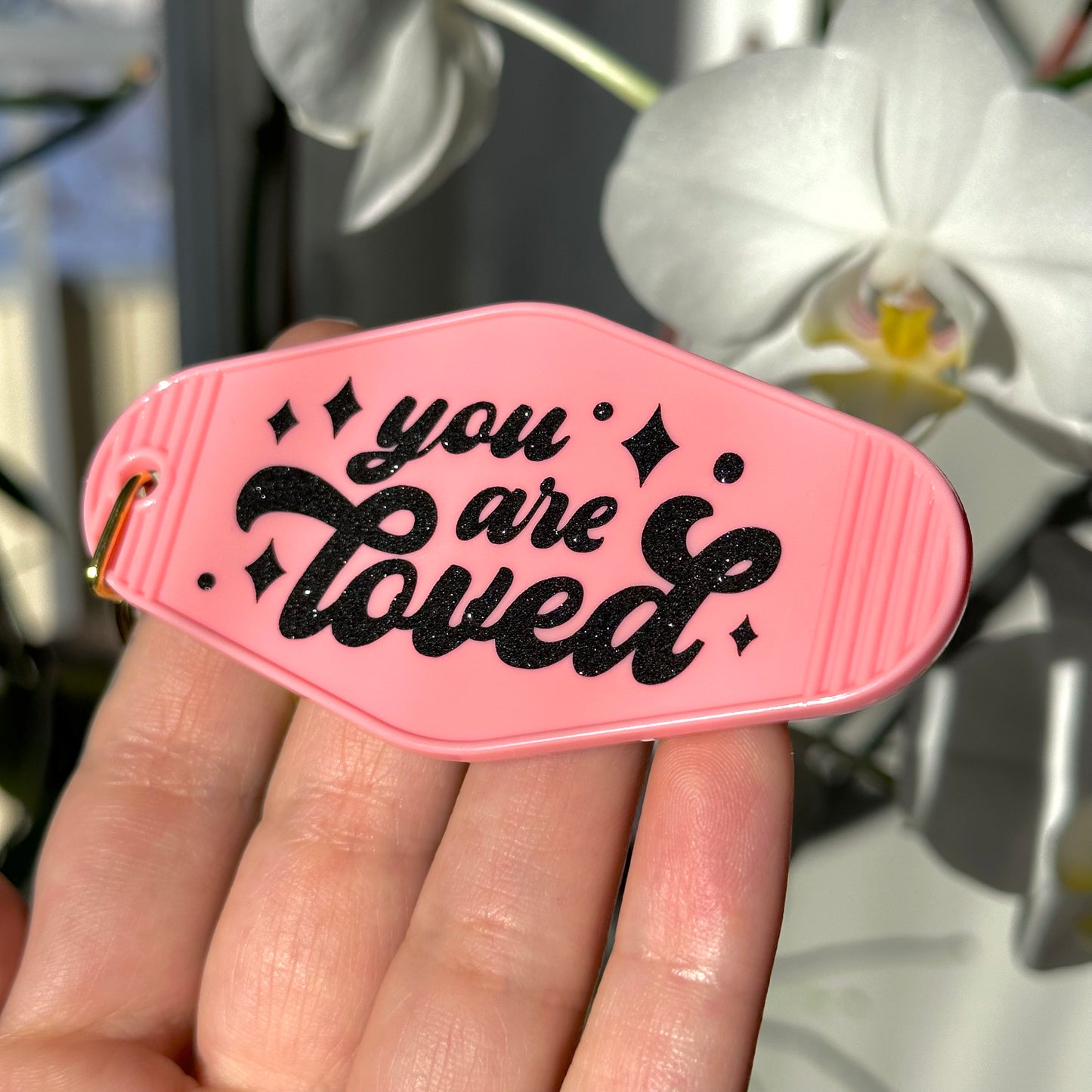 You are loved, Pink Keychain