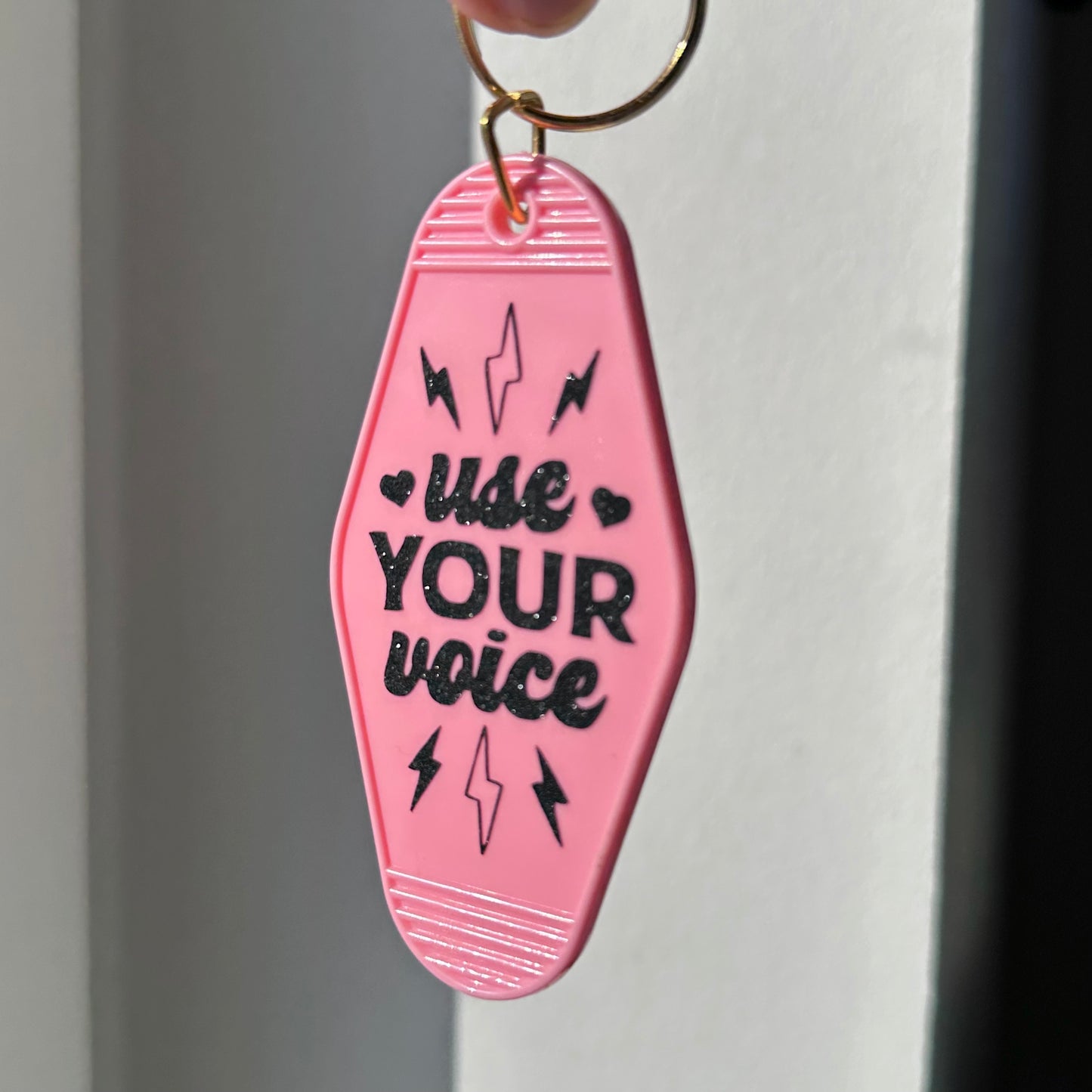 Use Your Voice, Pink Keychain