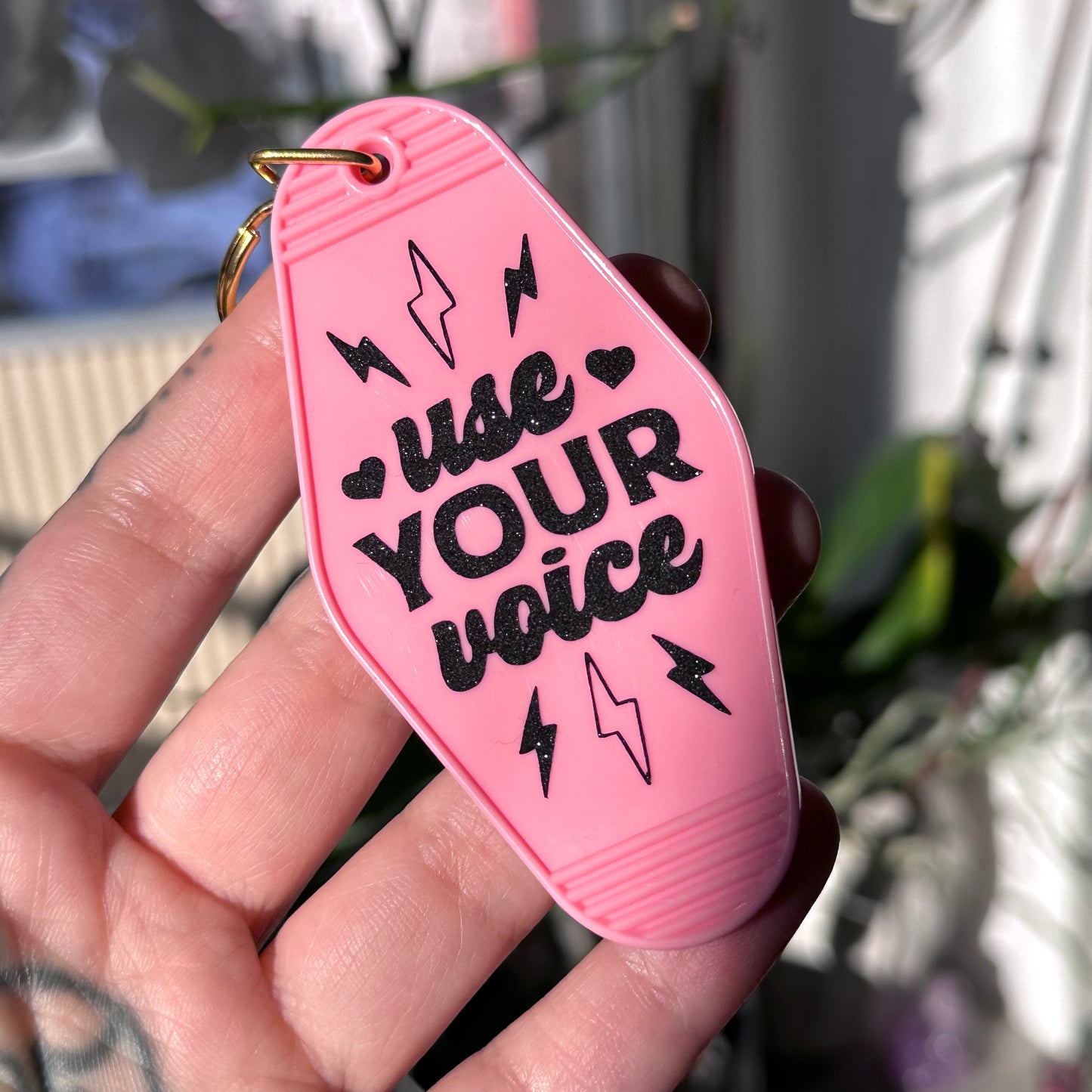 Use Your Voice, Pink Keychain