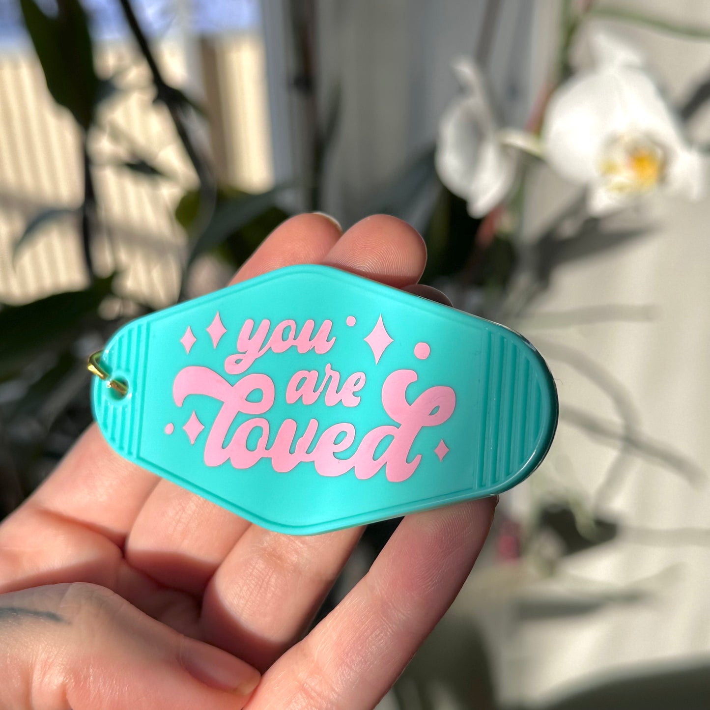 You are loved Teal/Turquoise Keychain