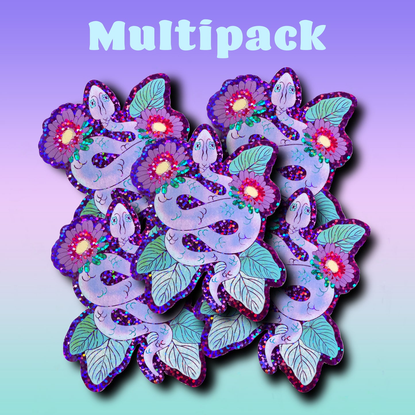 Snake Medicine Glitter Sticker MULTIPACK SET of 5